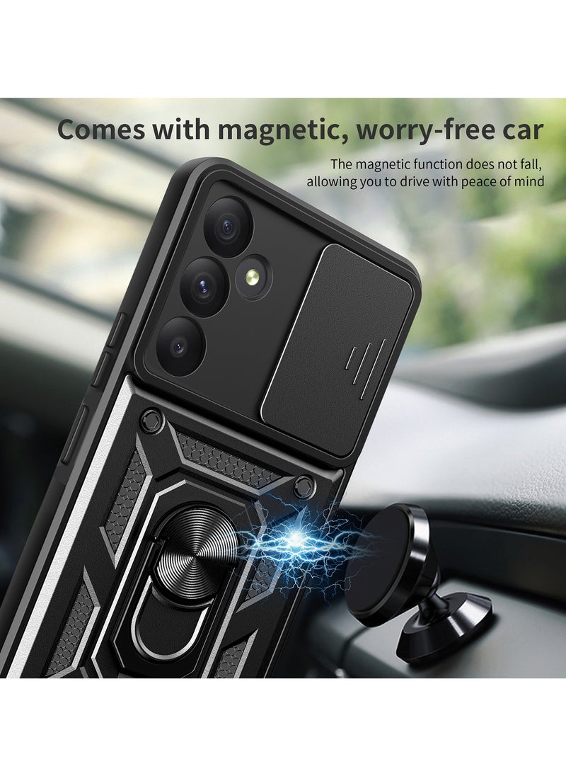 Generic - Case Cover Shockproof Windows Protective Case with Camera Protection and Metal Ring Compatible with Samsung Galaxy A54 (Black) - Image 1
