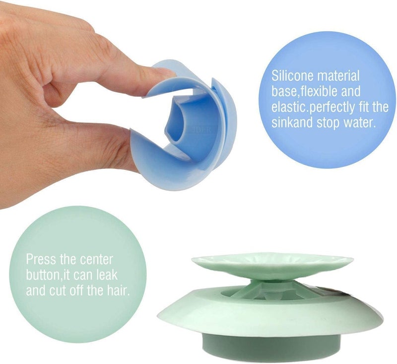 Jber Bathtub Drain Stopper - 5 Pack Silicone Tub Stopper and Hair Catcher, Shower Drain Cover Strainer, Easy Install and Clean, Protects Bathroom and Kitchen Drains from Hair and Debris - Image 4