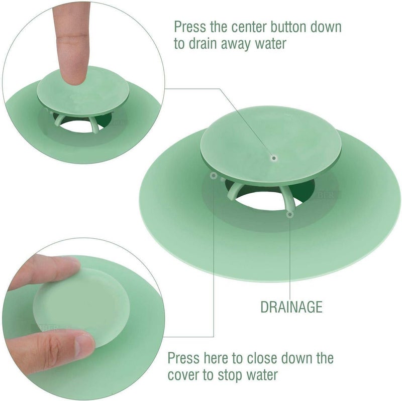 Jber Bathtub Drain Stopper - 5 Pack Silicone Tub Stopper and Hair Catcher, Shower Drain Cover Strainer, Easy Install and Clean, Protects Bathroom and Kitchen Drains from Hair and Debris - Image 3