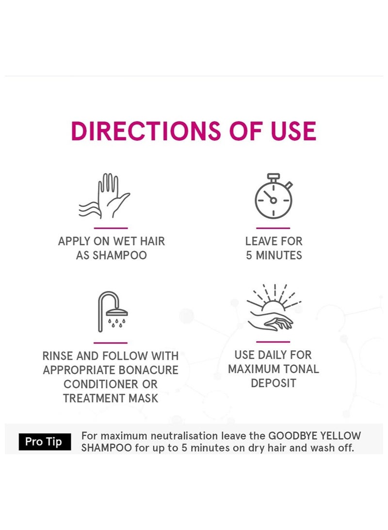 Schwarzkopf GoodBye Yellow Shampoo 310g with Vegan Formula to Gently Neutralise Yellow Undertones, Counteract Cool Tone Colour Fade and Prolong Cool Tone Luminosity in between Salon Visits, Free of SLS/SLES - Image 5