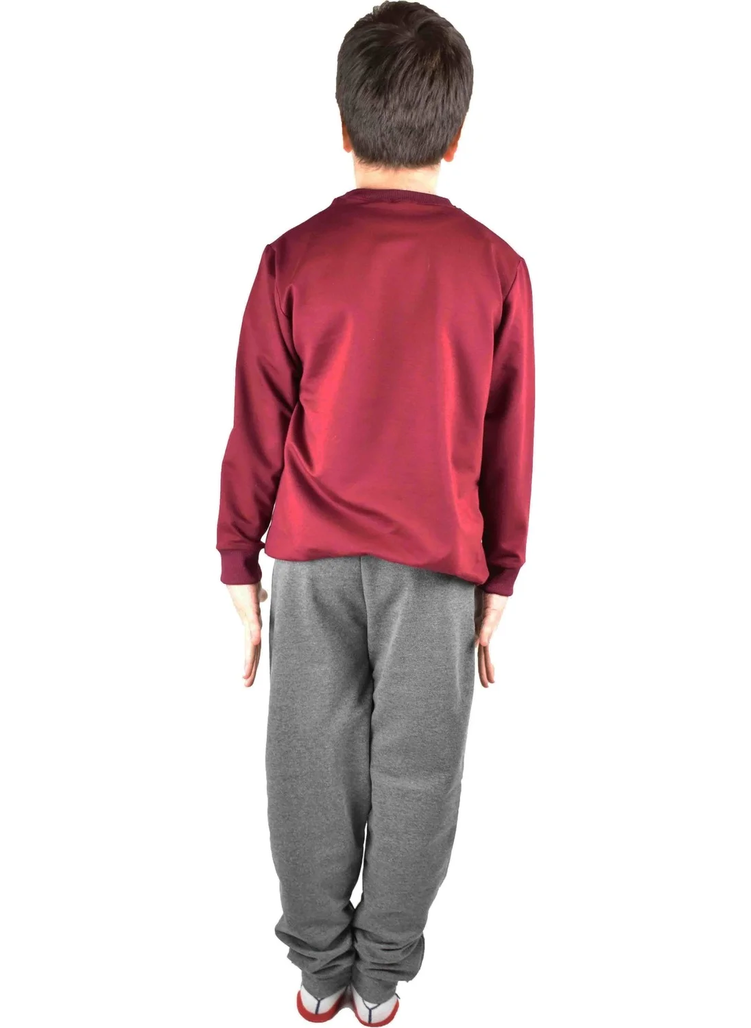 Bluence Men's Waiter Printed Claret Red Cotton Tracksuit Set