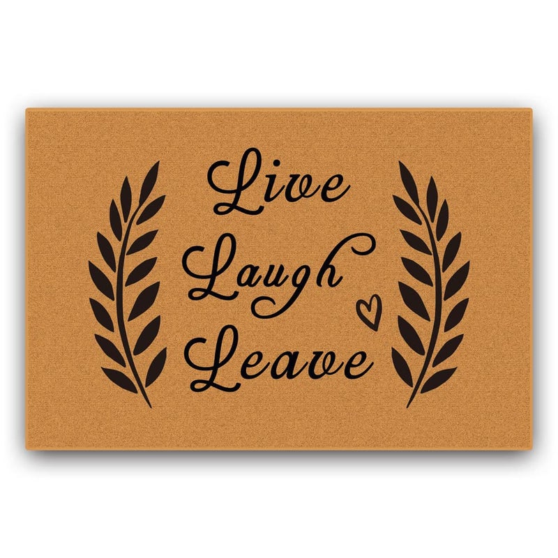 Assaoy Live Laugh Leave Door mat, Funny Funny Doormat,Durable Mat Low Profile Floor Mat Non Slip Mats,Indoor Outdoor Door Rugs Easy to Clean Entry Shoe Mats for Entryway Patio High Traffic Areas Home Decora - Image 5