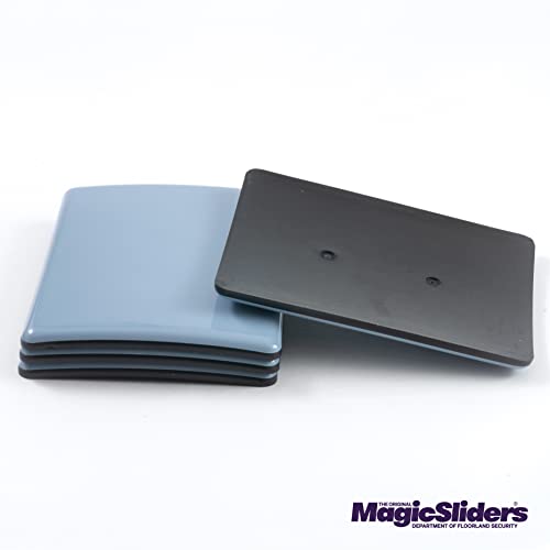 Magic Sliders زلاجات أثاث ذاتية اللصق سحرية، أقراص زلقة ثقيلة لتحريك سلس على الأرضيات الخشبية، البلاط، السجاد، الفينيل، واقيات السطح للمنزل والمكتب | الحجم-4 * 3 اللون-رمادي - Image 4
