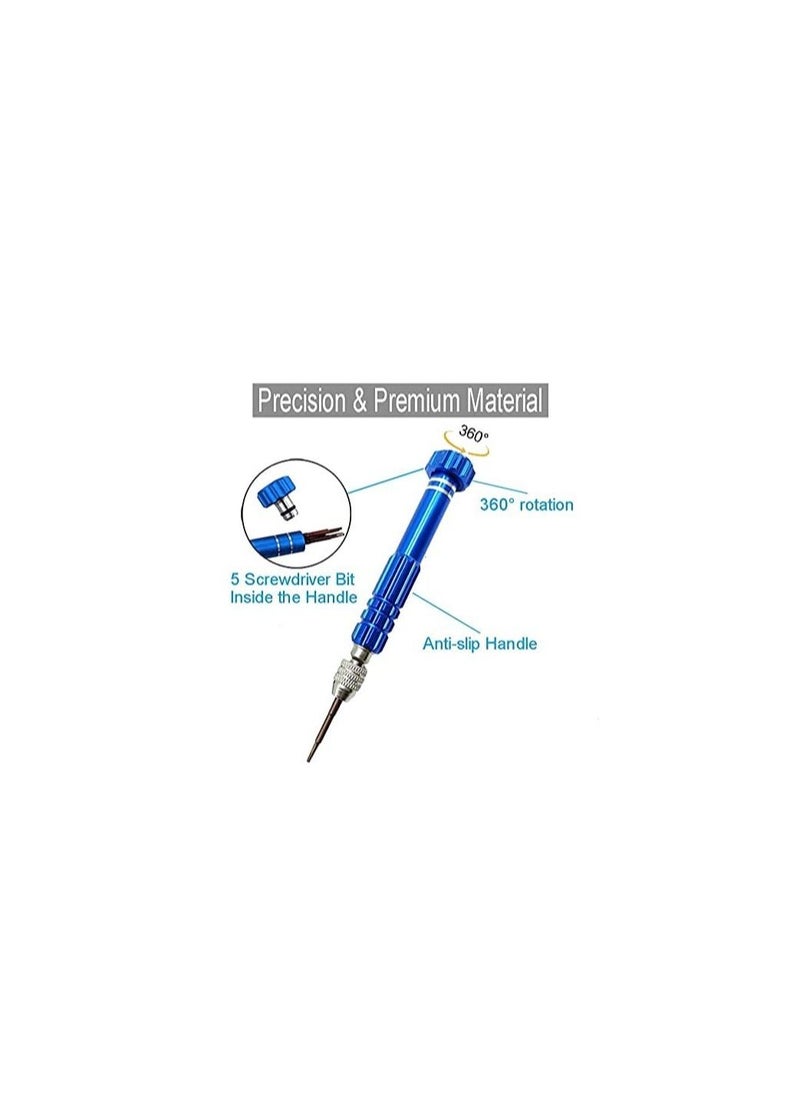 Excefore - Precision Screwdriver Set, 5-in-1 Multifunctional Micro Screw Driver(torxT5/T6,+1.5,-2.0,star0.8) & 3-in-1 Mini Keychain Screwdriver for Watch,Phone, Eyeglasses, Electronics Repair - Image 1