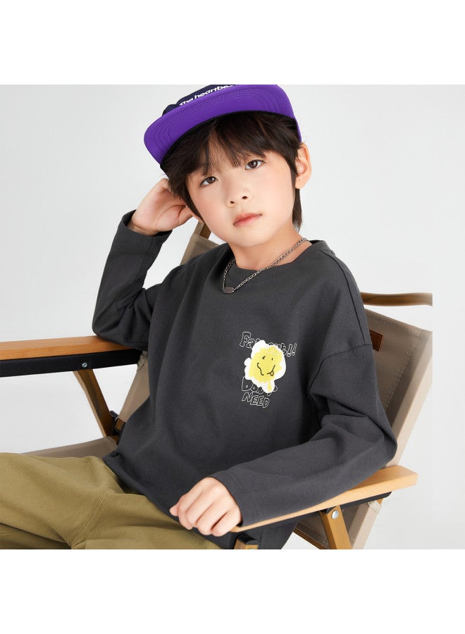 BOY S Long Sleeve 2025 Kids' Bear Doodle Cotton Top, Children's Loose Comfortable T-shirt For Spring And Autumn - Image 5