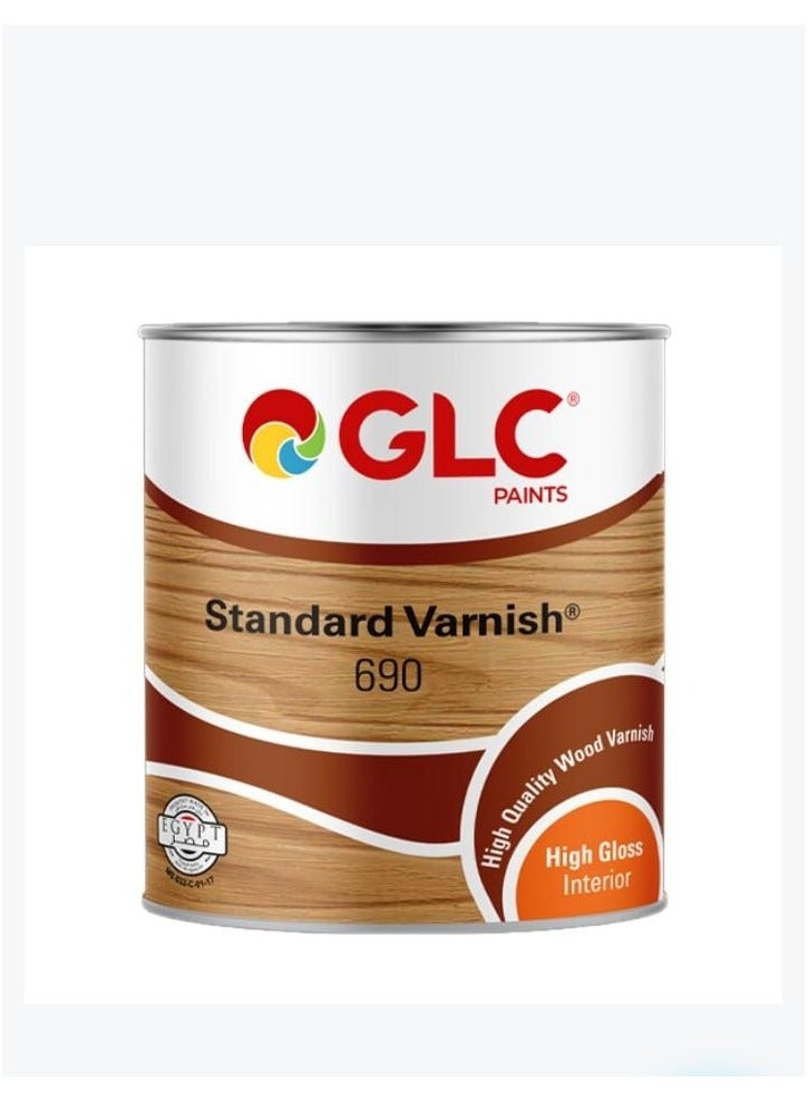 1 كيلو ورنيش ستاندر شفاف للاخشاب شديد اللمعان + ٣  متر صنفرة خشانة ١٢٠ - Image 1