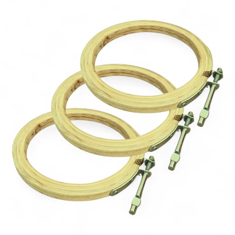 ADW CRAFT'S 8 INCH Embroidery Wooden Hoop(5 PLY, Pack of 3),Wooden Hoop Ring for Embroidery Kit,Wooden Embroidery Hoop Ring Frame,Wooden Frames for Craft Hoop Frame,Mini Wooden Hoop,Hand Embroidery Frame Wooden  - Image 1