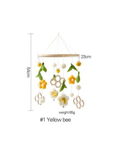 Newborn Baby Soothing Bed Bell Hanging Style Baby Sleeping Wind Chime Rotatable Educational Rocking Bell Toy-Color:Yellow Bee Flower Bed Bell