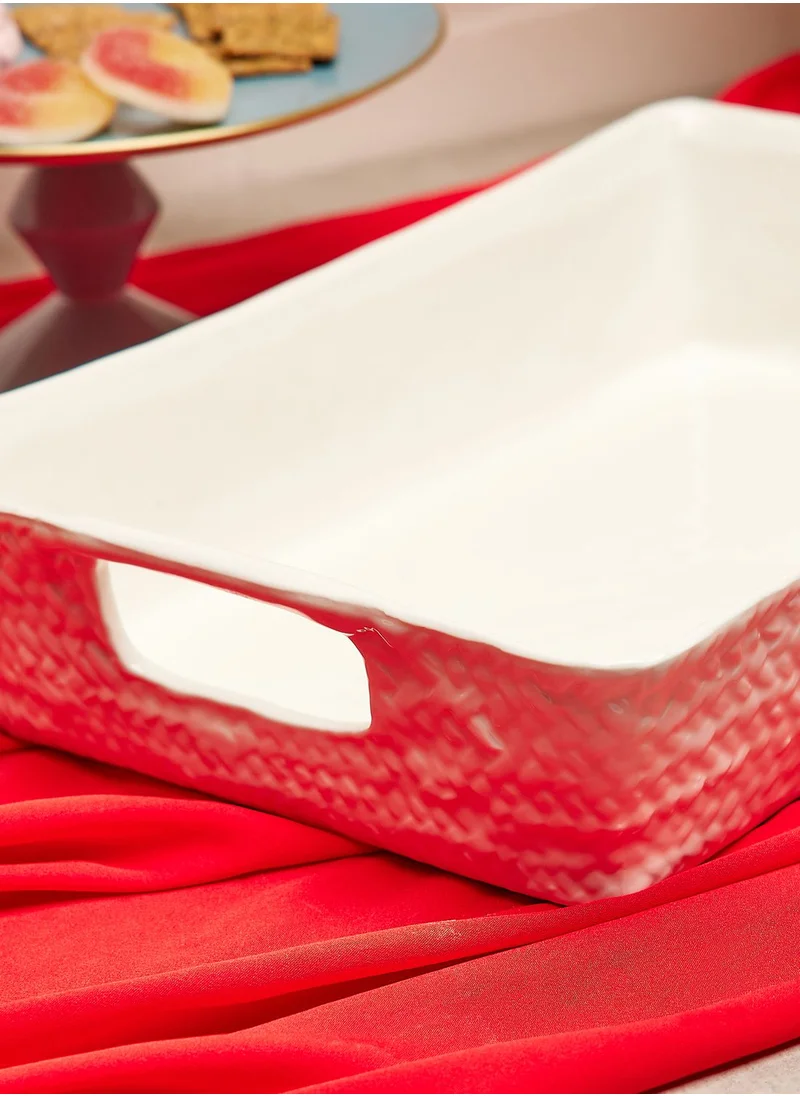 Zarina Platter Rect W Hol Hdls 31X22 H7