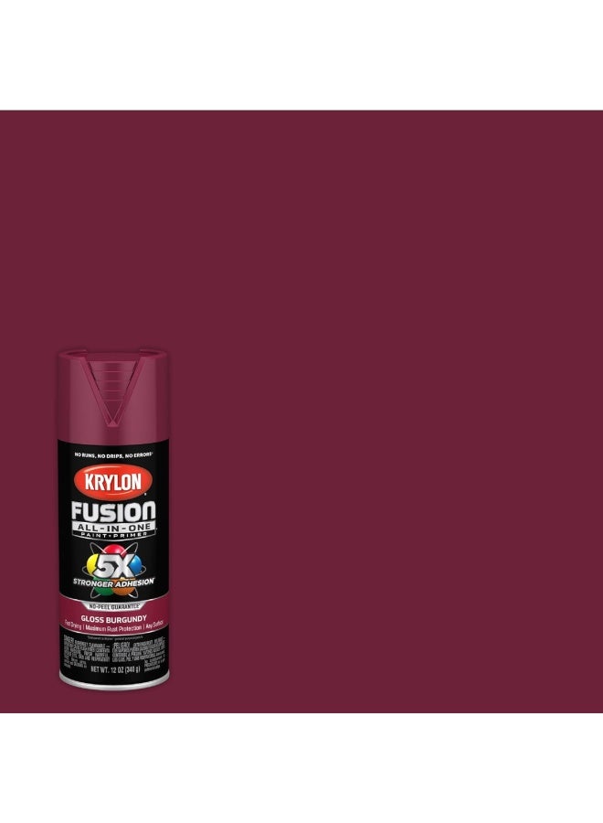 Krylon Fusion All-In-One Adhesive Spray Paint for Indoor/Outdoor Use, 12 oz, Burgundy - Image 2