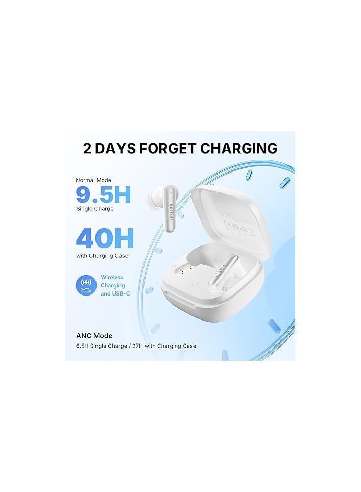 EarFun إيرفن إير برو 4i سماعات أذن لاسلكية مع إلغاء الضوضاء، جائزة VGP 2025، صوت عالي الدقة مع LDAC، 6 ميكروفونات AI ENC لمكالمات واضحة، 40 ساعة وقت تشغيل، اتصال متعدد النقاط، بلوتوث 5.4، شحن لاسلكي، أبيض - Image 2