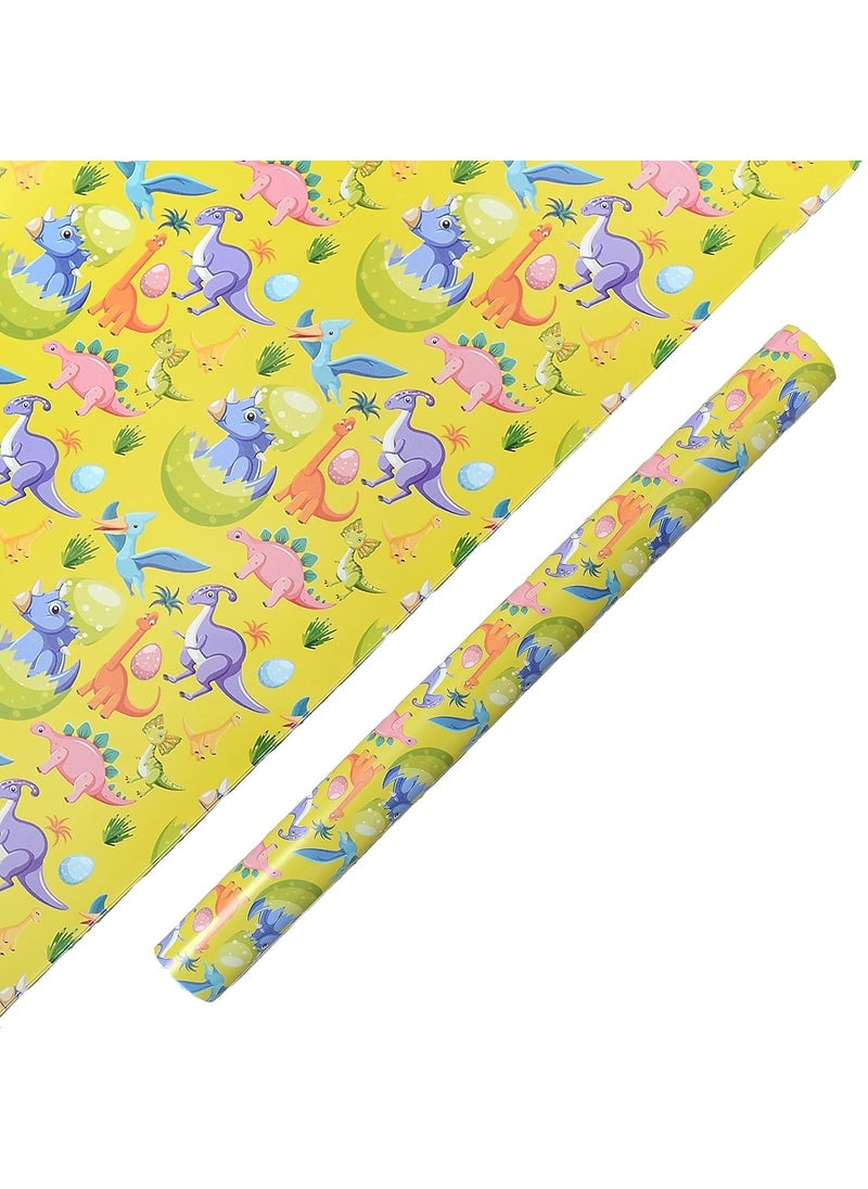 Skywalk Skywalk Colorful Dinosaur Gift Wrapping Paper Sheets Set of 25 (Size-19.5 x 29.5), Perfect for Wrapping kids Gifts SWGP-68  - Image 1