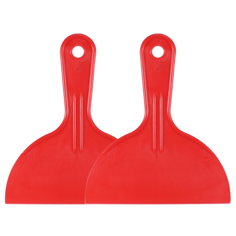 uxcell Putty Scraper 6 ABS Plastic Spatula Drywall Patch Repair Spreader Wall Covering Smoother Red 2Pcs