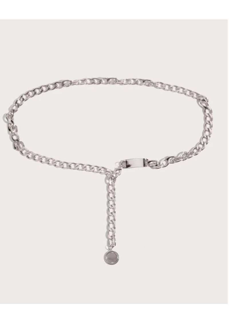YUCCA Women's Elegant Wave Circle Pendant Necklace Belt One Piece Classic Waist Belt for Casual Daily Use - Image 3