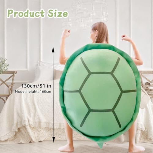BXEBUI 51 Inch Wearable Turtle Shell Pillows Weighted Stuffed Animal Costume Plush Toy Funny Dress Up, Gift for Kids Adults (51 in) - Image 2