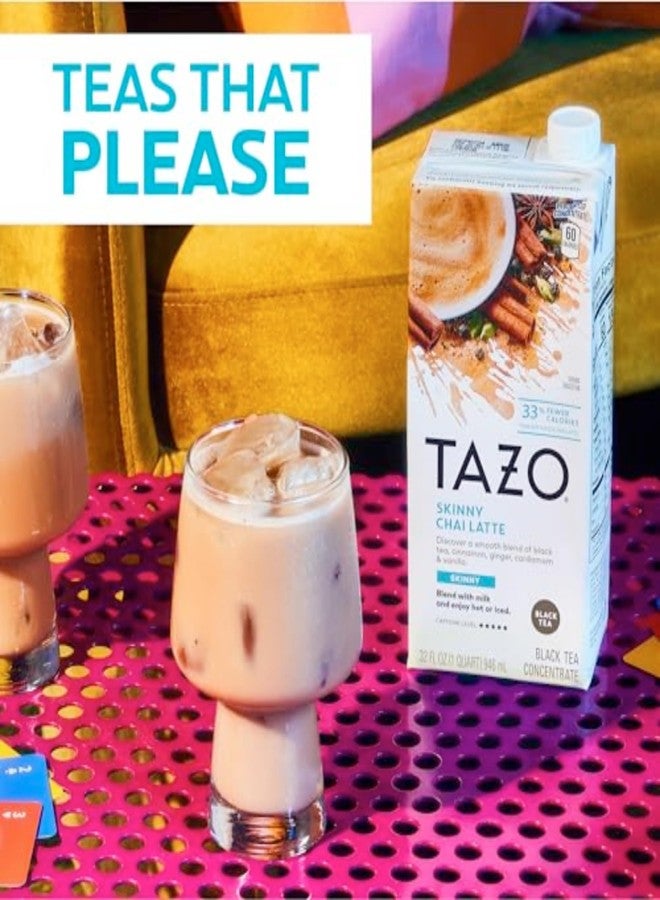 TAZO Skinny Chai Latte Concentrate, Hot or Iced Black Tea, Easy-to-Serve, Everyday Low Calorie Lattes and Mocktails, 32 oz Carton (Pack of 2) - Image 2