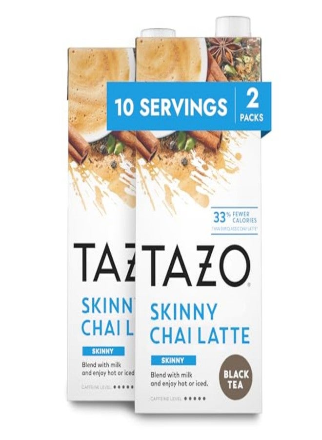 TAZO Skinny Chai Latte Concentrate, Hot or Iced Black Tea, Easy-to-Serve, Everyday Low Calorie Lattes and Mocktails, 32 oz Carton (Pack of 2) - Image 1