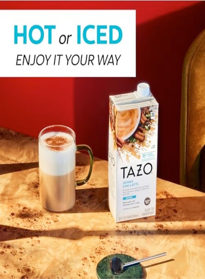 TAZO Skinny Chai Latte Concentrate, Hot or Iced Black Tea, Easy-to-Serve, Everyday Low Calorie Lattes and Mocktails, 32 oz Carton (Pack of 2) - Image 5