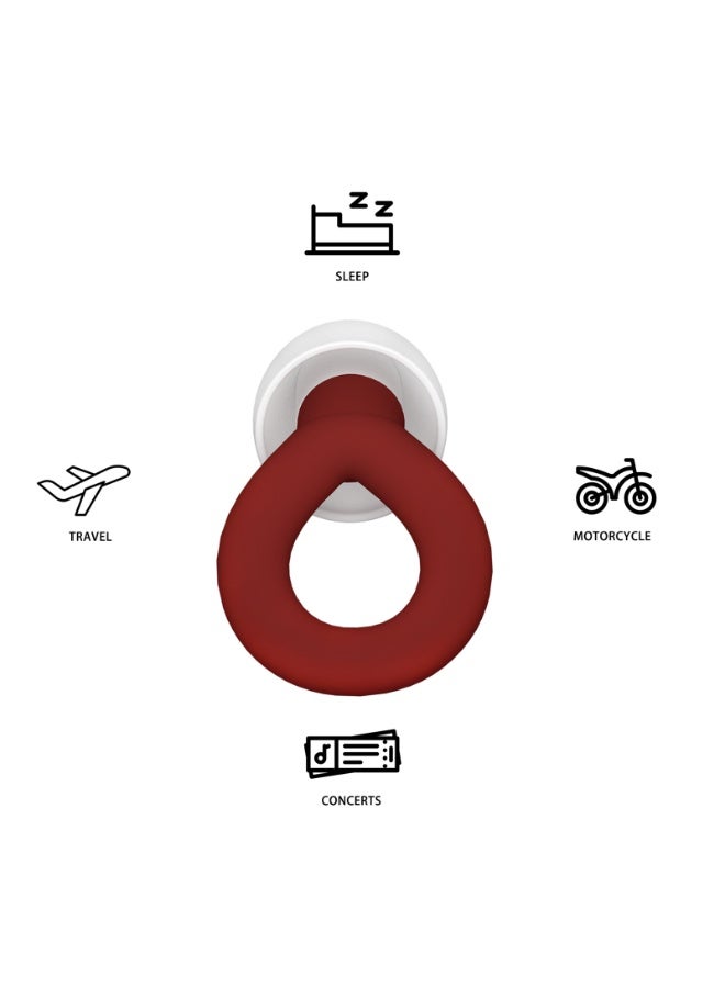 Silicone Ear Plugs for Noise Reduction, Reusable Ear Plugs for Sleeping Noise Cancelling, Concerts, Motorcycle, Travel & Hearing Protection NRR 33dB - 8 Ear Tips in XS/S/M/L Red - Image 3