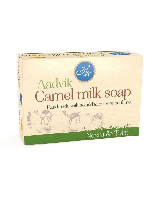 Aadvik Camel Milk Soap With Neem And Tulsi ; A Shark Tank Product ;100G  - Image 1