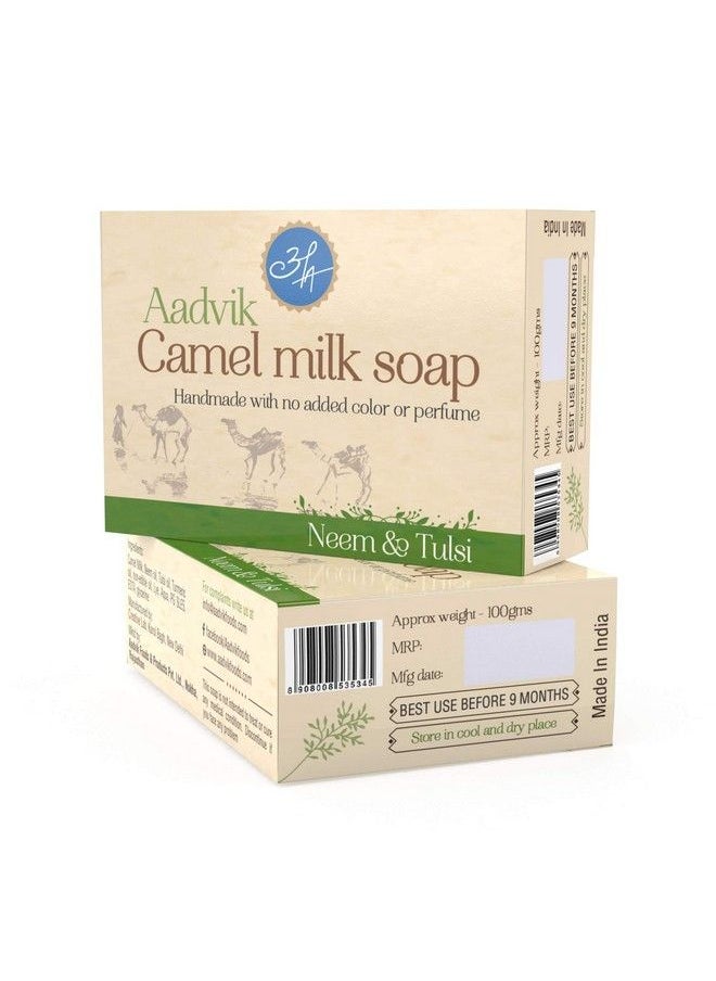 Aadvik Camel Milk Soap With Neem And Tulsi ; A Shark Tank Product ;100G  - Image 4