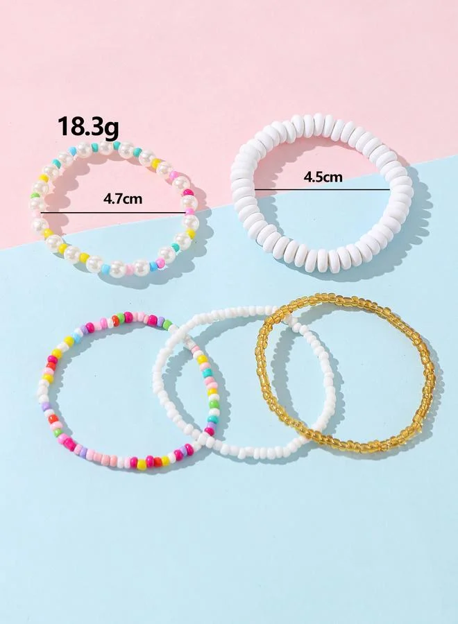 Take Two  Pack of 5 - Girls Multi-Color Beaded Bracelet for Women | Best Price UAE
