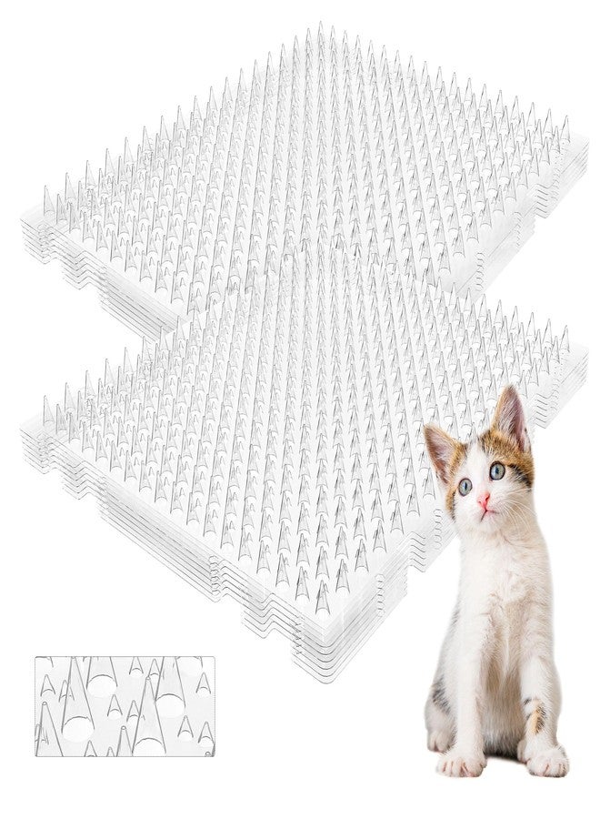 OCEANPAX Scat Mat for Cats 16 x 13 Inch, 12 Pack Cat Deterrent Mat Outdoor Indoor, Cat Spikes with 50 Stickers - Image 1