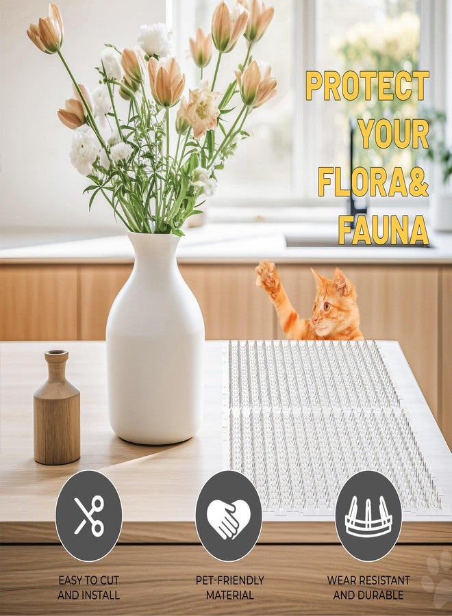 OCEANPAX Scat Mat for Cats 16 x 13 Inch, 12 Pack Cat Deterrent Mat Outdoor Indoor, Cat Spikes with 50 Stickers - Image 4
