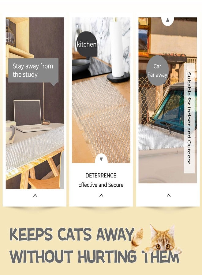 OCEANPAX Scat Mat for Cats 16 x 13 Inch, 12 Pack Cat Deterrent Mat Outdoor Indoor, Cat Spikes with 50 Stickers - Image 5