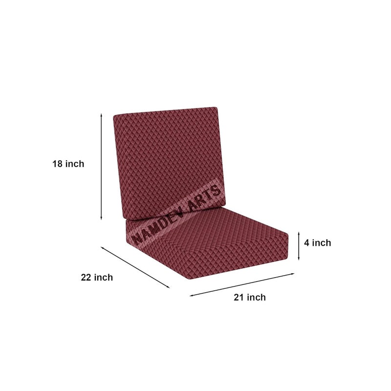 Namdev Art's Sofa Foam Cushions in Velvet with Zip Cover (Seat - 22"x21"x4" Back Rest -18"x21"x4") |Density:- 32 Foam | Warm and Decent Visual | Stretchy Soft Velvet Fabric (Ferocious Pink) - Image 3
