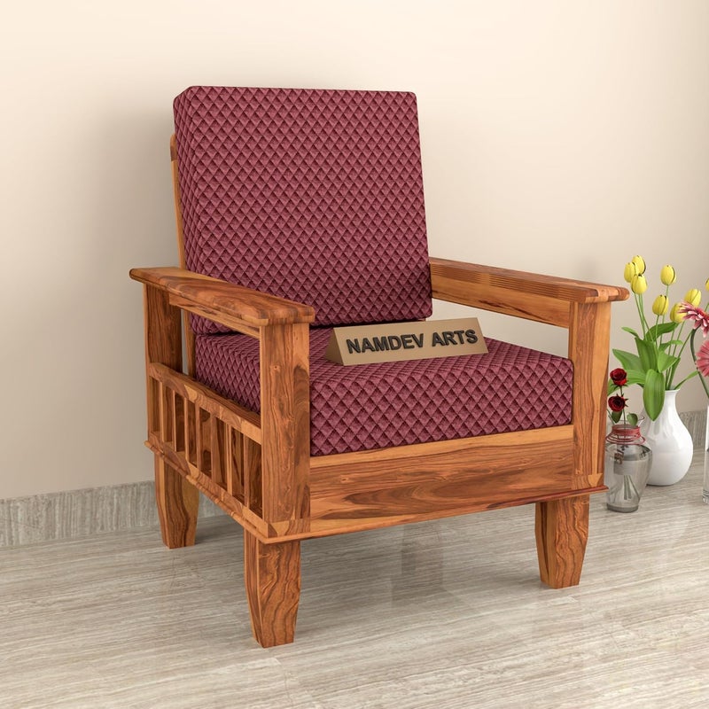 Namdev Art's Sofa Foam Cushions in Velvet with Zip Cover (Seat - 22"x21"x4" Back Rest -18"x21"x4") |Density:- 32 Foam | Warm and Decent Visual | Stretchy Soft Velvet Fabric (Ferocious Pink) - Image 1