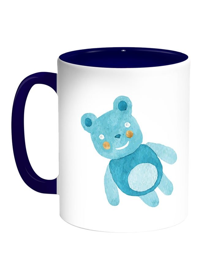 RKN Bear Printed Coffee Mug White/Blue 11ounce - Image 2