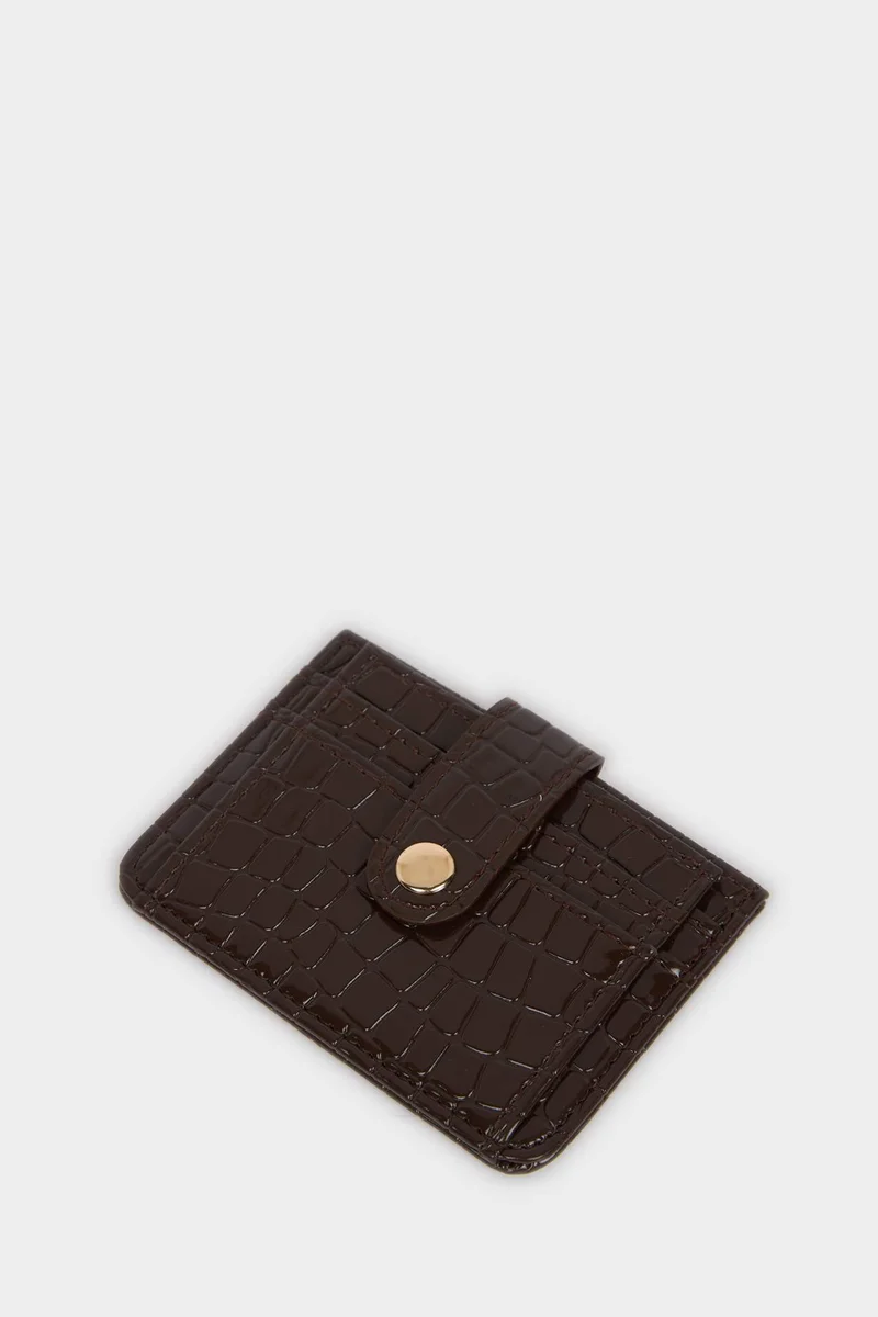 ديفاكتو Woman Faux Leather Business Card Wallet