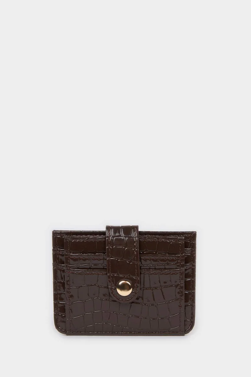 ديفاكتو Woman Faux Leather Business Card Wallet