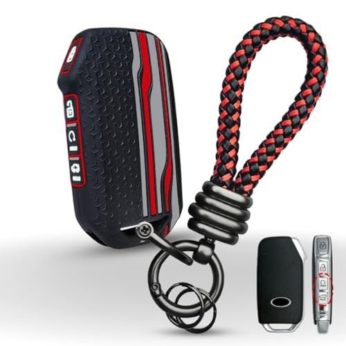 KEYCEPT Tristar Key Cover for Kia Seltos 2024 2023 Facelift HTX | Sonet Facelift | Carens X Line 4 Button Smart Key with Keychain. (Tristar K3) - Image 1