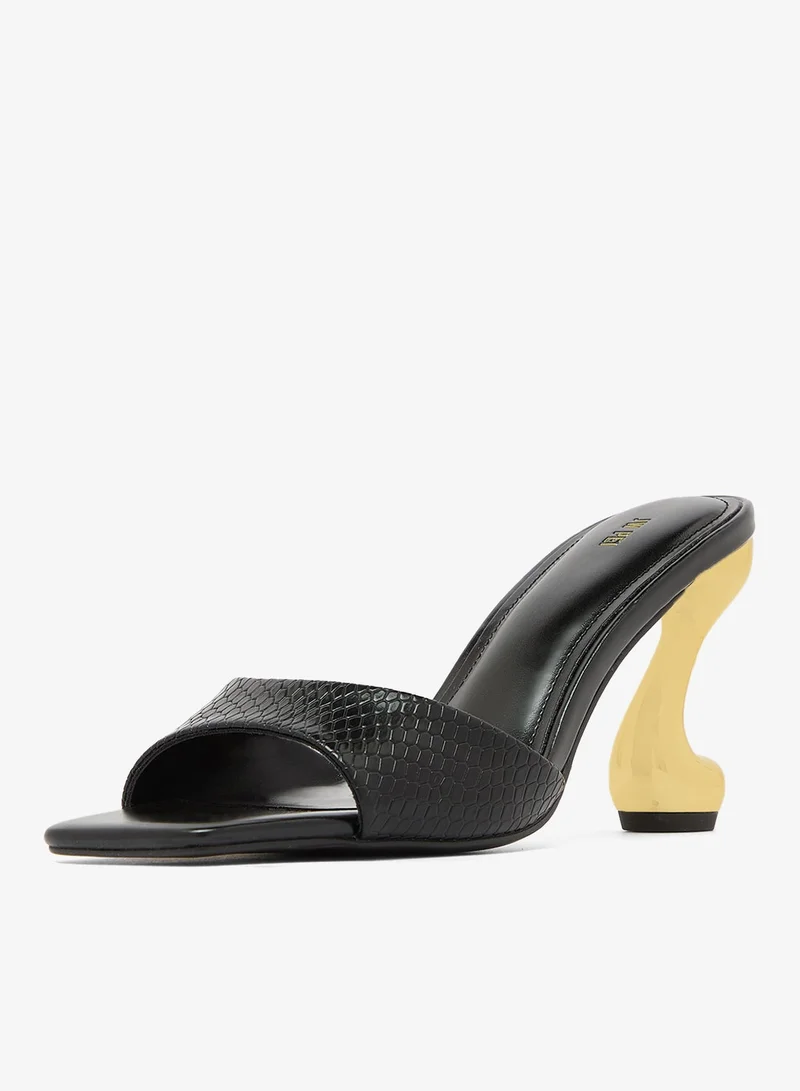 Jw Pei Black Hannah Faux Snakeskin Heels for Women | Best Price UAE