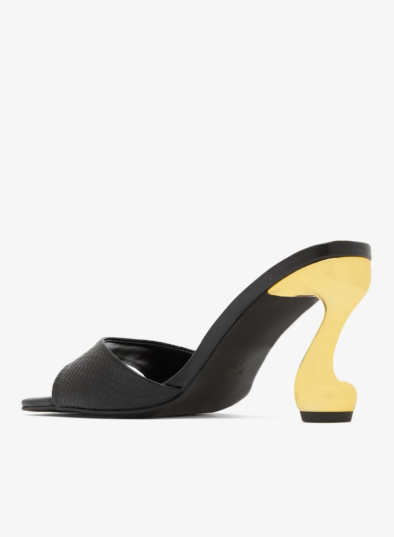 Jw Pei Black Hannah Faux Snakeskin Heels for Women | Best Price UAE