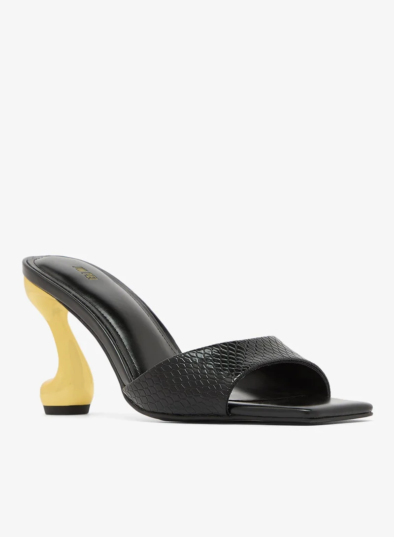 Jw Pei Black Hannah Faux Snakeskin Heels for Women | Best Price UAE
