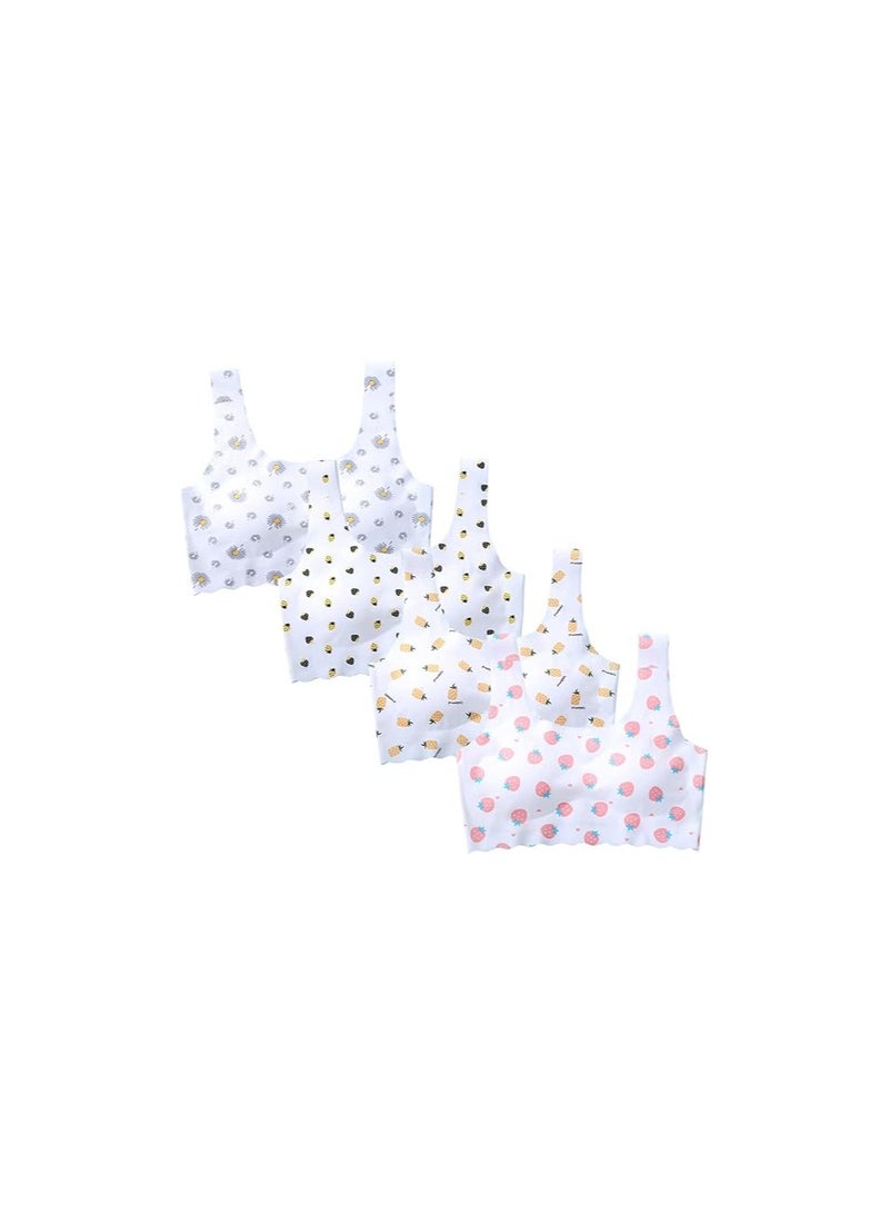حزمة 4 من حمالات الصدر الرياضية بدون درزات للفتيات مع وسادات قابلة للإزالة، تناسب مريحة وقابلة للتنفس للمراهقات والمراهقات الصغيرات، حجم ميني A، حجم متوسط. - Image 1