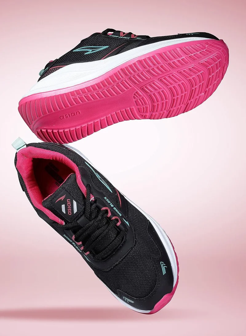 Asian  Black Rani Pink Sports Sneakers for Girls for Women | Best Price UAE
