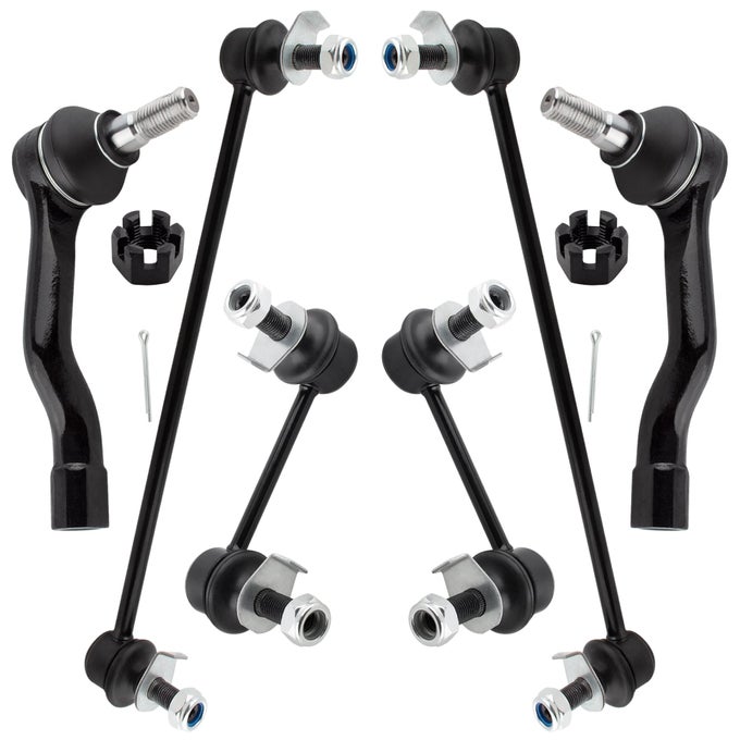 6Pcs Suspension Kit Front Rear Stabilizer Sway Bar End Link Outer Tie Rod End For Infiniti Fx35 Fx45 2003 2004 2005 2006 2007 2008 K750273 K750248 K750249 Es800428 Es800429