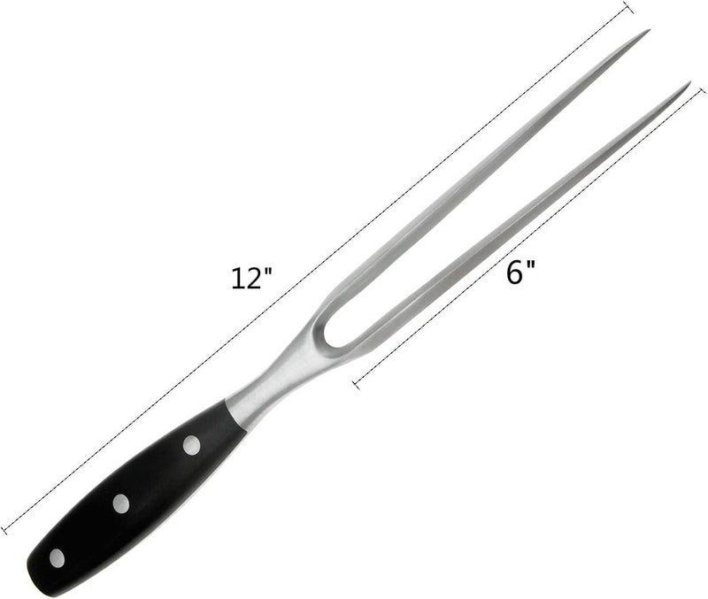 kakamono Carving Fork, Meat Fork, 12 Inch Cooking Fork, Stainless Steel BBQ Fork, Long Metal Chef Pro Kitchen Forks for Barbecue, Serving, Cooking, Grilling, Roasting - Image 2