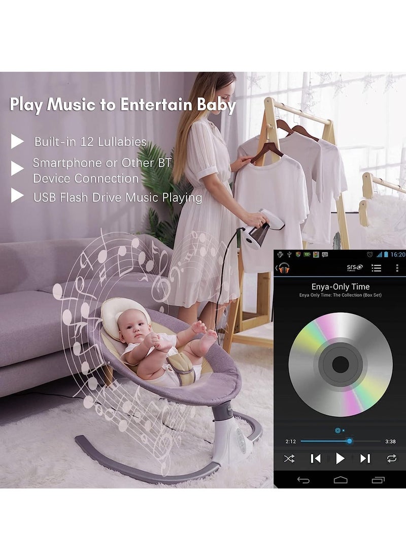 Generic - Baby Swings Rocker for Infants Portable Baby Swing Bouncer with 5 Rocking Speed 3 Seat Positions Adjustment 12 Preset Cradle Songs for Baby Boy Girl - Image 1