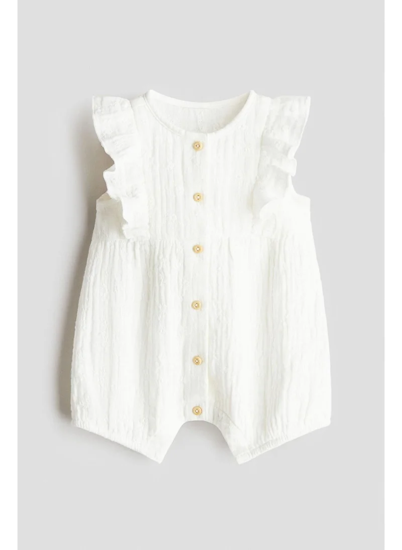 H&M Cotton muslin romper suit