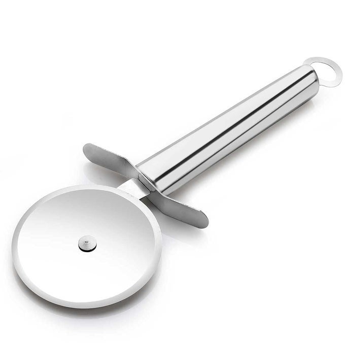 100 STAINLESS STEEL PIZZA CUTTER SANDWICH PASTRY CAKE CYCLE CUTTER SHARP WHEEL TYPE CUTTER PACK OF 1 MULTICOLOUR