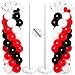 Charnoel 2 Sets Casino Theme Party Decoration Adjustable Poker Themed Balloon Column Stand Kit 8 Pcs Jumbo Poker Cards 129 Pcs Balloon Set for Las Vegas Game Night Birthday Party SuppliesRed Black and White - Image 2