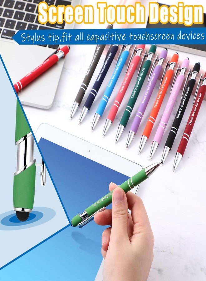 Seajan 36 Pcs Employee Appreciation Gift Pen Bulk Thank You for All You Do 2 in 1 Stylus Pen Multicolor Fine Point Pens for Men Women Coworker Volunteer Teacher Student - Image 4