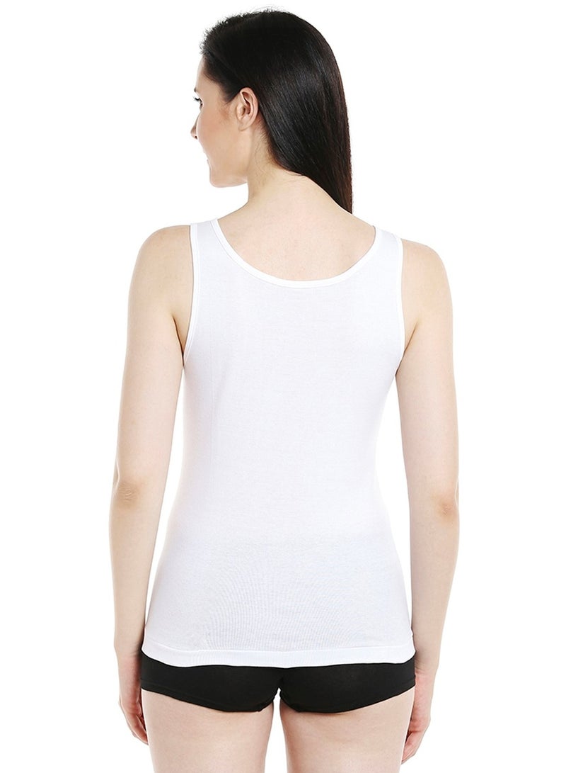 BYC WOMEN'S COTTON VEST (PACK OF 3) - WHITE  - Image 5