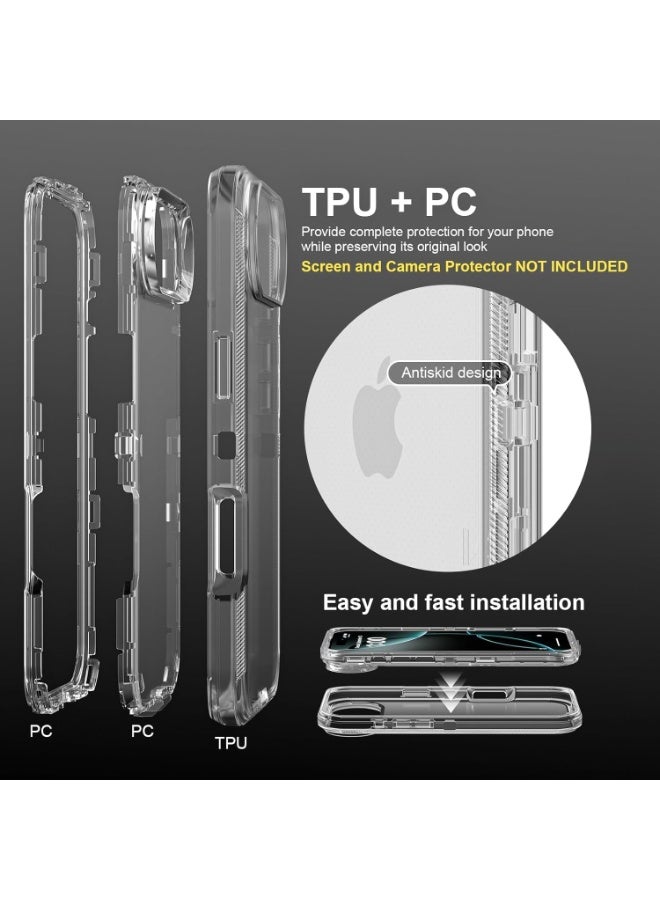 MG Maxguard Protective Case for iPhone 17 Air | Shockproof Anti-Yellow TPU Slim Anti-Slip Cover Heavy Duty Shockproof, Anti-Drop, Dual Layer Transparent Protective Cover - Image 3