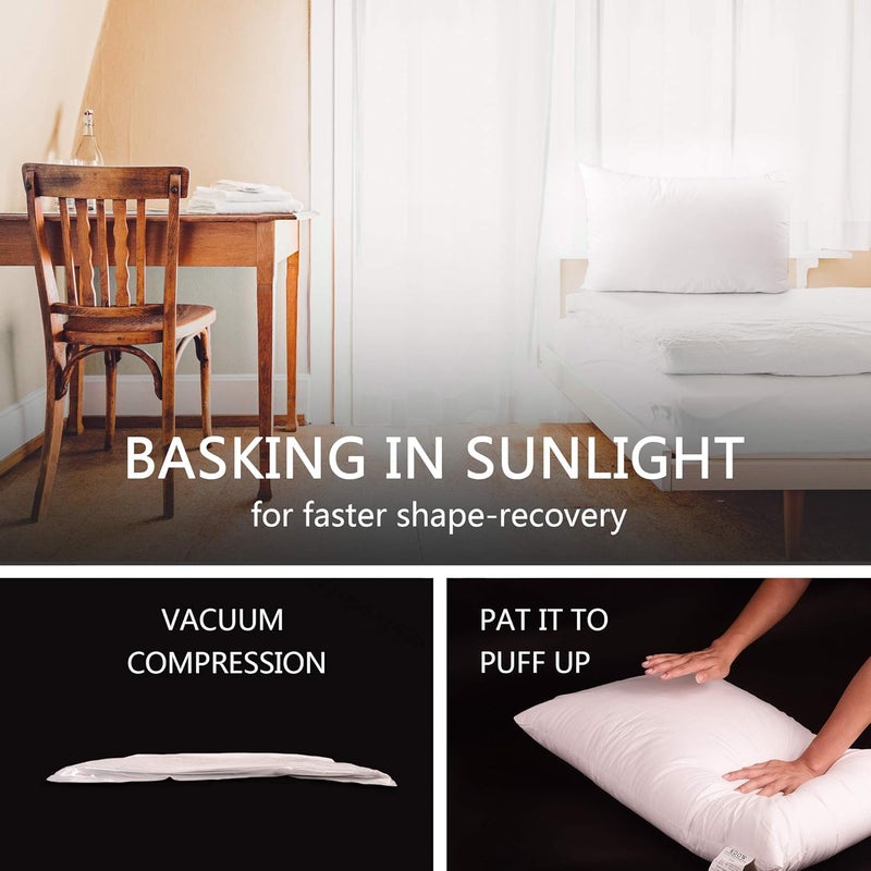 Soft Pillows for Sleeping - Fluffy Down Alternative Hypoallergenic&Dust Mite Resistant Polyester Fiber Pillow - Home&Hotel-Collection - Machine Washable - Neck Pain&Headache Relief - Image 5